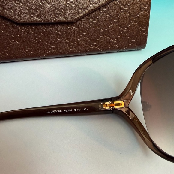 Gucci Oversized Sunglasses GG 3525/K/S Brown Gradient - Picture 5 of 11